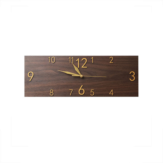Reloj de Pared Rectangular de Madera Retro - Diseño Art Decó Silencioso