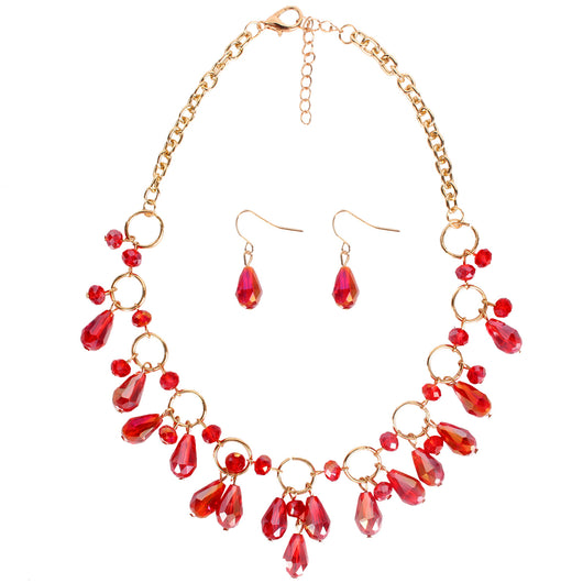 Collar Colgante de Cristal Oversized - Joyería de Moda