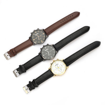 Reloj Calendario Hombre Tres Ojos Seis Agujas - Diseño Minimalista - Image 12