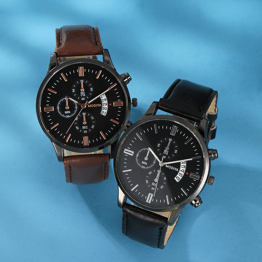 Reloj Calendario Hombre Tres Ojos Seis Agujas - Diseño Minimalista - Image 2