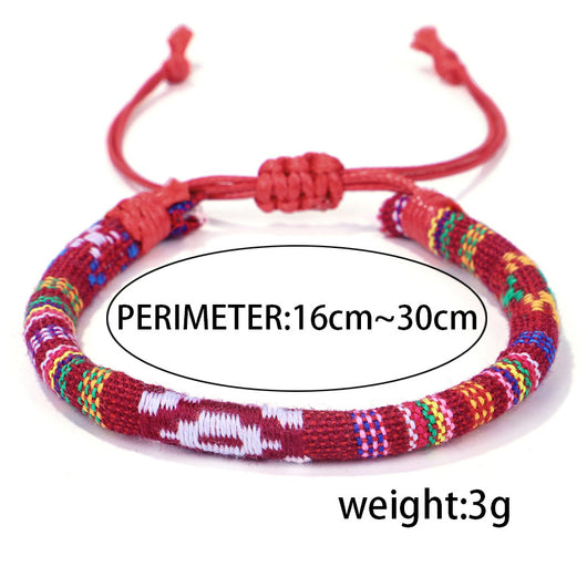 Pulsera Étnica Tejida a Mano con Cuerda de Algodón Multicolor - Image 7