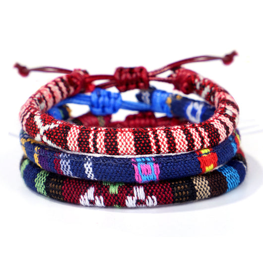 Pulsera Étnica Tejida a Mano con Cuerda de Algodón Multicolor - Image 8