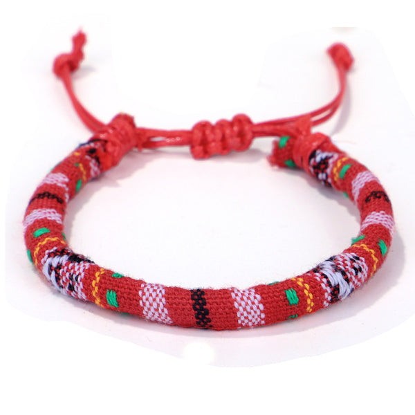 Pulsera Étnica Tejida a Mano con Cuerda de Algodón Multicolor - Image 3