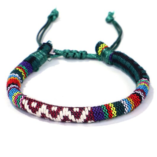 Pulsera Étnica Tejida a Mano con Cuerda de Algodón Multicolor - Image 6