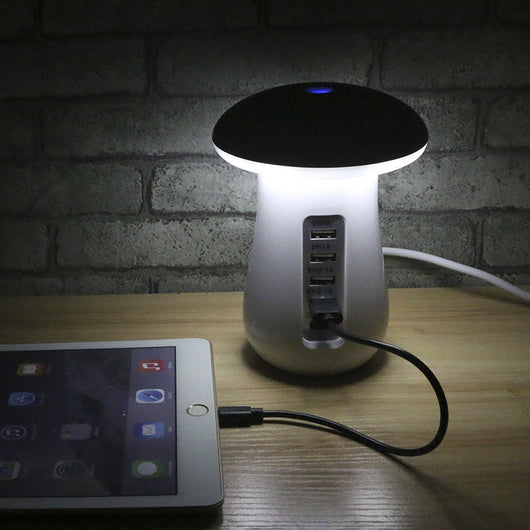 Lámpara Hongo LED 2 en 1 con Cargador USB y Soporte para Dispositivos - Image 3