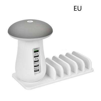 Lámpara Hongo LED 2 en 1 con Cargador USB y Soporte para Dispositivos - Image 9