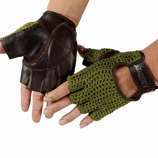 Guantes de Entrenamiento con Malla de Lana y Cuero