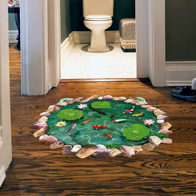 Vinilo Decorativo Estanque de Loto Iluminado por la Luna para Baño - Image 10