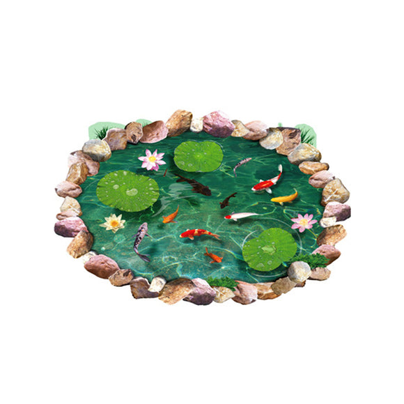 Vinilo Decorativo Estanque de Loto Iluminado por la Luna para Baño