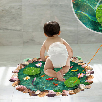 Vinilo Decorativo Estanque de Loto Iluminado por la Luna para Baño - Image 5