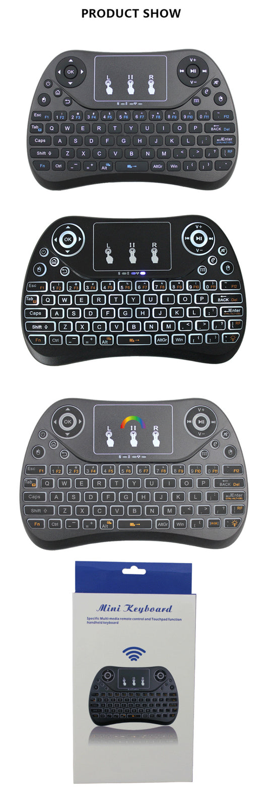 Teclado Táctil Compacto con Retroiluminación RGB de 7 Colores - Image 12