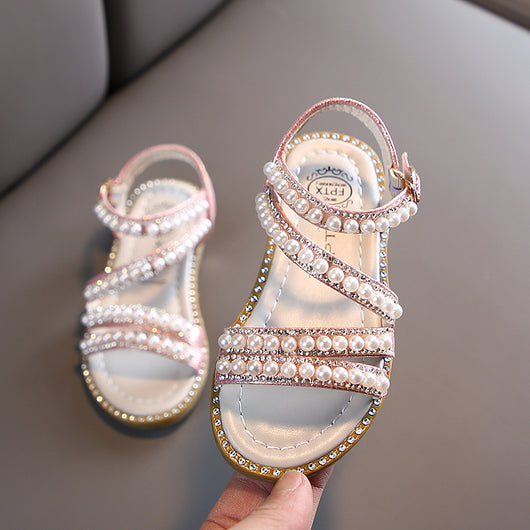 Zapatos Princesa de Punta Abierta con Perlas para Niña - Image 15