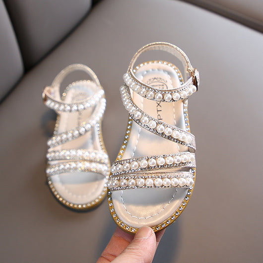 Zapatos Princesa de Punta Abierta con Perlas para Niña - Image 4