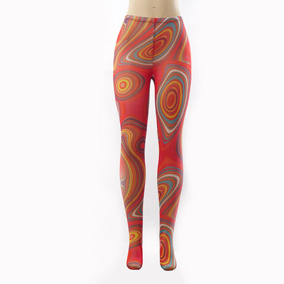 Pantalones Slim Estampado Swirl con Costuras Decorativas - Image 6