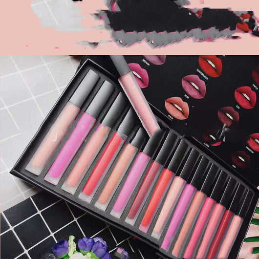 Estuche de 16 Labiales Waterproof Larga Duración + Gloss - Image 4