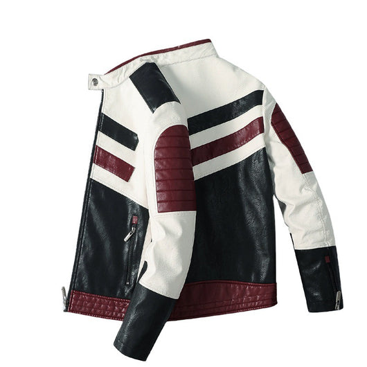 Chaqueta de Cuero PU para Hombre con Forro Polar - Estilo Motociclista Casual - Image 5