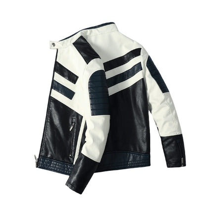 Chaqueta de Cuero PU para Hombre con Forro Polar - Estilo Motociclista Casual - Image 2