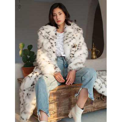Abrigo de Piel Sintética Leopardo Negro para Mujer - Chaqueta Larga Elegante - Image 7