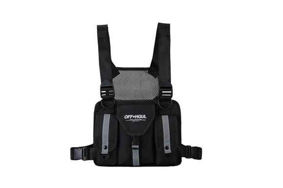 Bolsa Pectoral Funcional Hip-hop Unisex con Múltiples Compartimentos