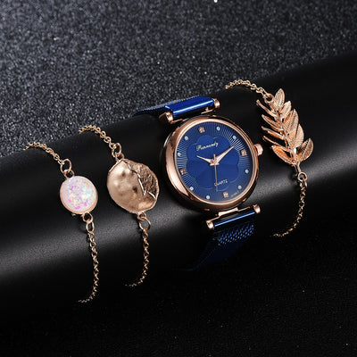 Set de Reloj para Dama con Correa de Malla de Aleación y Brazalete - Image 7