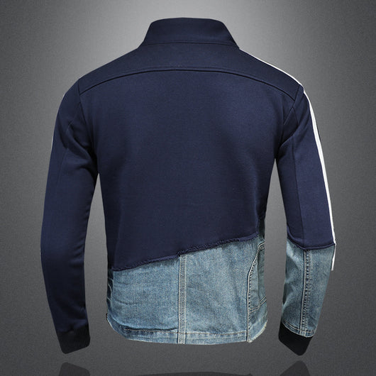Cardigan Denim Retro con Cuello Alto - Suéter Casual - Image 6