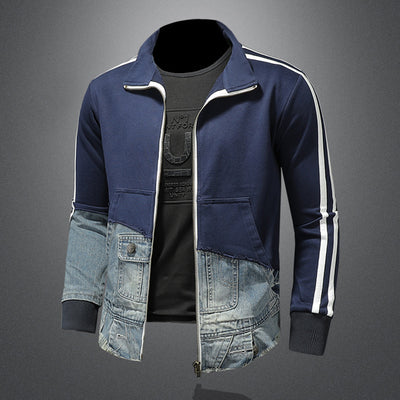 Cardigan Denim Retro con Cuello Alto - Suéter Casual - Image 4