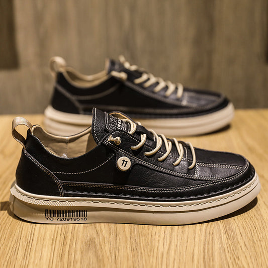 Tenis Casuales de Cuero para Hombre - Sneakers Versátiles de Tendencia
