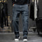 Pantalones Vaqueros Rectos con Múltiples Bolsillos Estilo Retro para Hombre