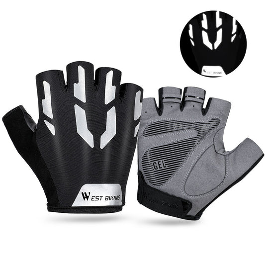 Guantes de Ciclismo con Dedos Cortos Reflectantes