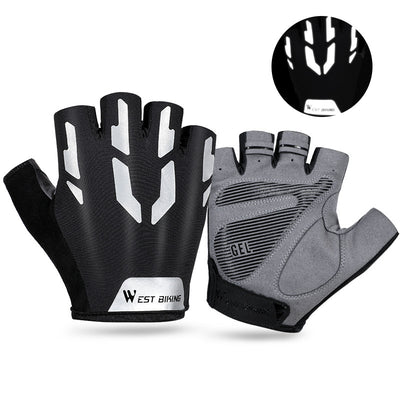 Guantes de Ciclismo con Dedos Cortos Reflectantes