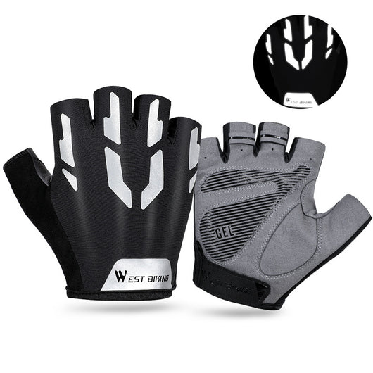 Guantes de Ciclismo con Dedos Cortos Reflectantes