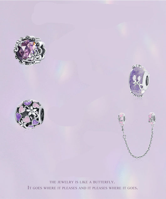 Cadena de Seguridad Posicionadora Love 925 Plata con Silicona Rosa - Image 3