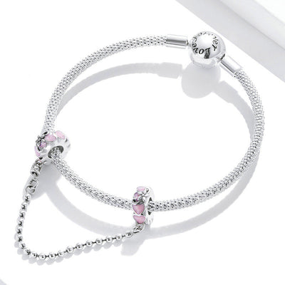 Cadena de Seguridad Posicionadora Love 925 Plata con Silicona Rosa - Image 7