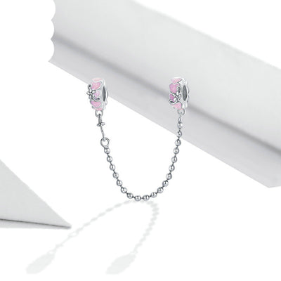 Cadena de Seguridad Posicionadora Love 925 Plata con Silicona Rosa - Image 10