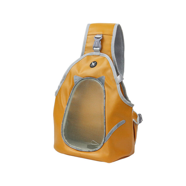 Mochila Transportadora de Cuero para Mascotas con Diseño Plegable