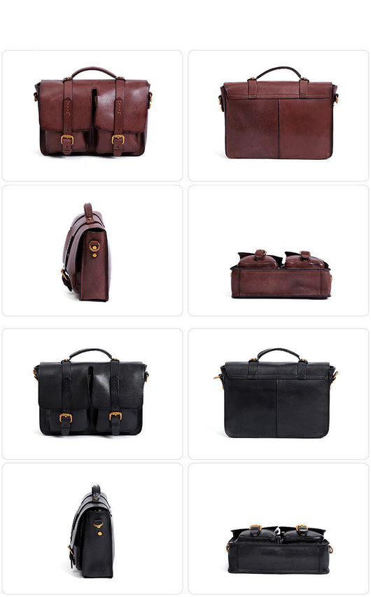 Bolso Bandolera Retro de Cuero Genuino - Diseño Trendy para Mujer - Image 10