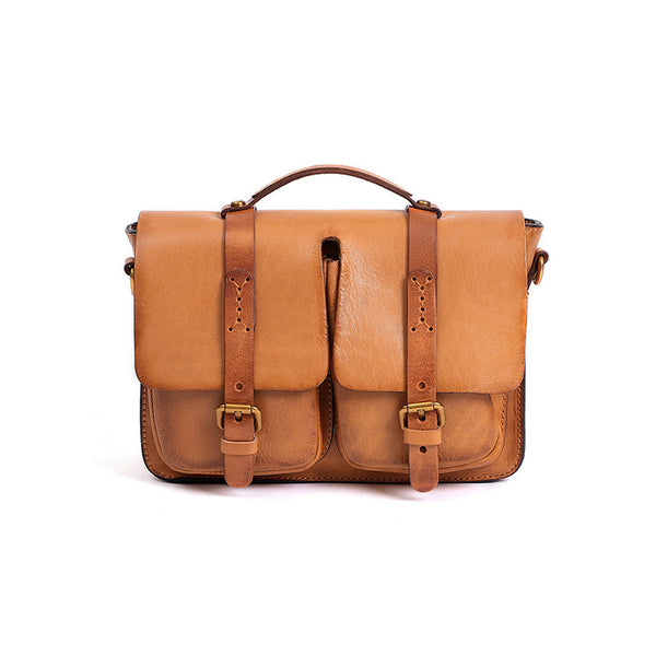 Bolso Bandolera Retro de Cuero Genuino - Diseño Trendy para Mujer