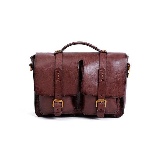 Bolso Bandolera Retro de Cuero Genuino - Diseño Trendy para Mujer - Image 4