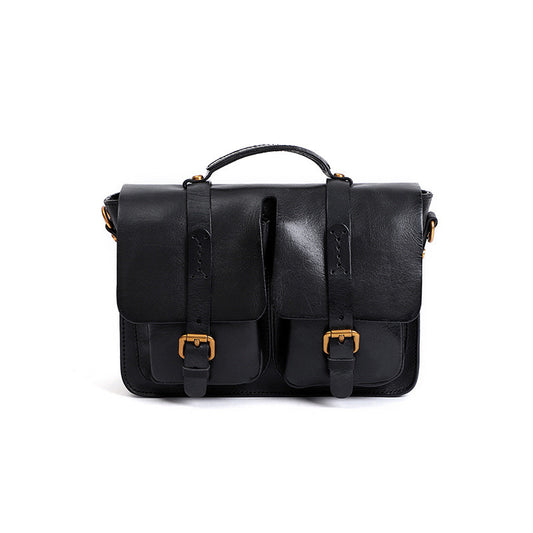 Bolso Bandolera Retro de Cuero Genuino - Diseño Trendy para Mujer
