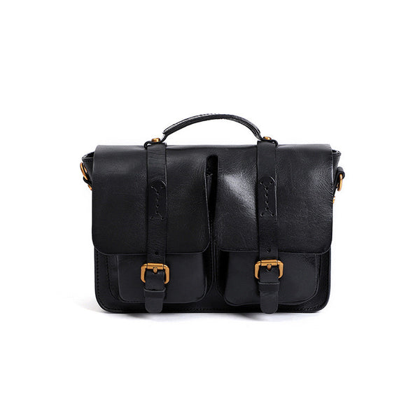 Bolso Bandolera Retro de Cuero Genuino - Diseño Trendy para Mujer