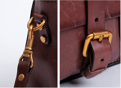 Bolso Bandolera Retro de Cuero Genuino - Diseño Trendy para Mujer - Image 14