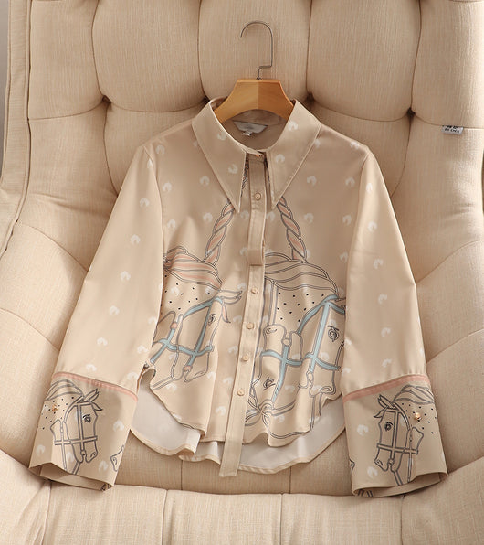 Blusa Suelta Lunares Retro con Botones Simples y Mangas Largas para Mujer - Image 10
