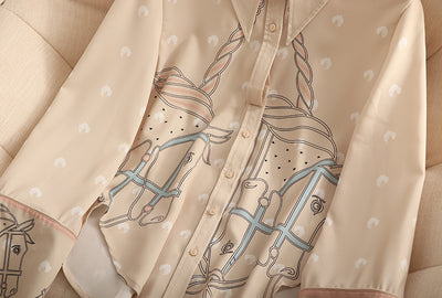 Blusa Suelta Lunares Retro con Botones Simples y Mangas Largas para Mujer - Image 19