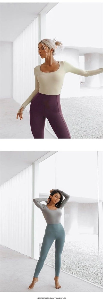 Traje de Ballet Deportivo Manga Larga con Espalda Modeladora y Costuras Integradas - Image 8