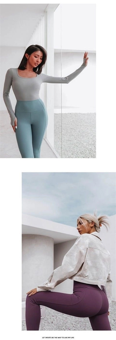 Traje de Ballet Deportivo Manga Larga con Espalda Modeladora y Costuras Integradas - Image 10