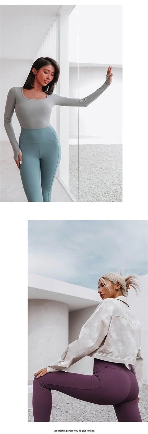 Traje de Ballet Deportivo Manga Larga con Espalda Modeladora y Costuras Integradas - Image 10