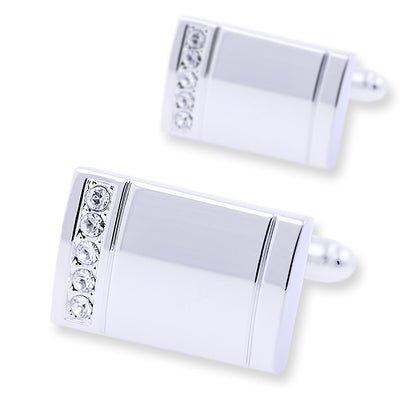 Gemelos de Plata con Diamantes para Hombre - Diseño Ejecutivo Personalizables - Image 2