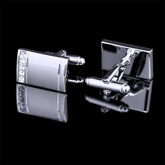 Gemelos de Plata con Diamantes para Hombre - Diseño Ejecutivo Personalizables