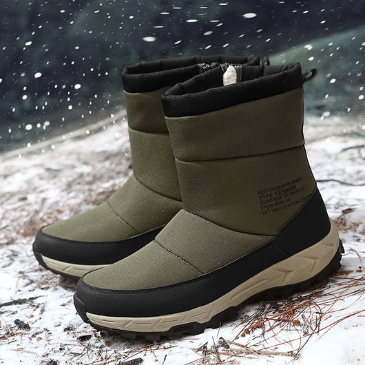 Botas Altas de Algodón con Forro Térmico para Hombre - Calzado Antideslizante Outdoor - Image 8