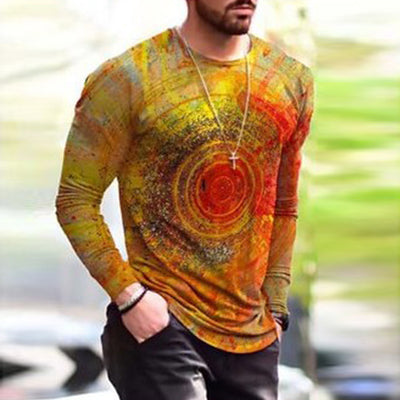Playera Hombre Manga Larga con Bloques de Color y Diseño Graffiti - Image 8